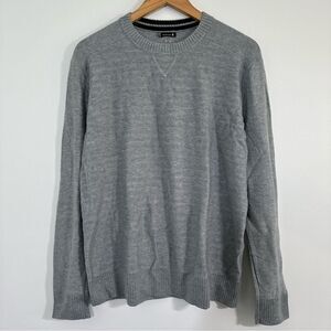 Smartwool Sweater Men's Size Large Gray Crewneck Striped Merino Wool Blend